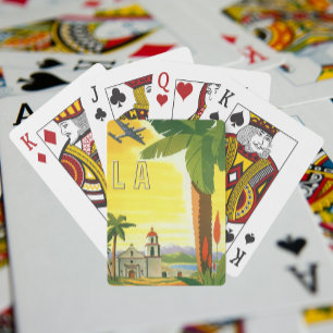 Jeu De Cartes Vintage Los Angeles, Californie Mission avec Palm