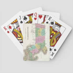 Jeu De Cartes Vintage Map of Massachusetts