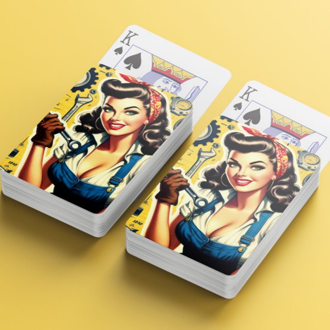 Jeu De Cartes Vintage Mechanic Pin-up (Créateur téléchargé)