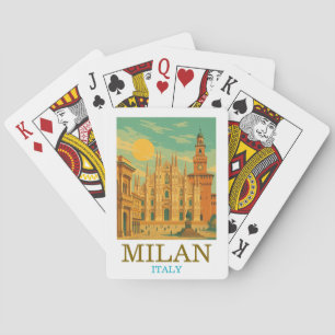 Jeu De Cartes Vintage Milan Italie Voyage   Duomo rétro