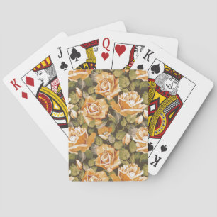Jeu De Cartes Vintage motif floral des roses jaunes