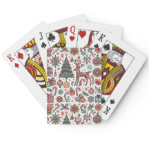 Vintage Noël Retro Arbre Cadeau Jouer des cartes