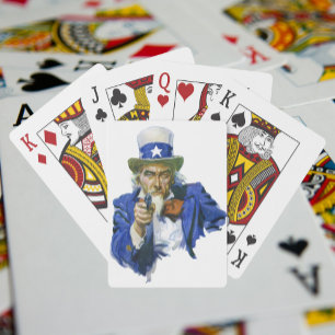 Jeu De Cartes Vintage oncle patriotique Sam avec Casquette étoil