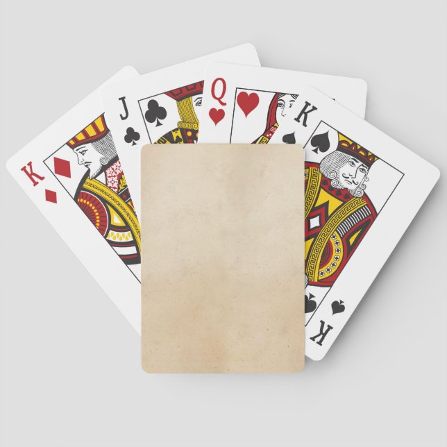 Jeu De Cartes Vintage papier parchemin de 1850 Modèle blanc (dos)