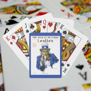 Jeu De Cartes Vintage Patriotique Oncle Sam Magazine Couverture 