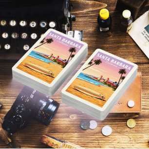 Jeu De Cartes Vintage Père Noël Barbara Californie