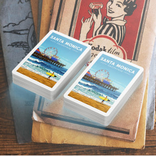Jeu De Cartes Vintage Père Noël Monica Californie