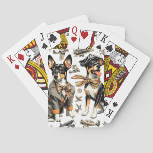 Jeu De Cartes Vintage Rat Terrier sans fil