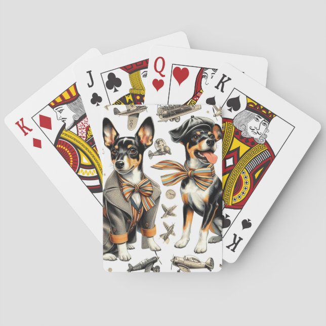 Jeu De Cartes Vintage Rat Terrier sans fil (dos)