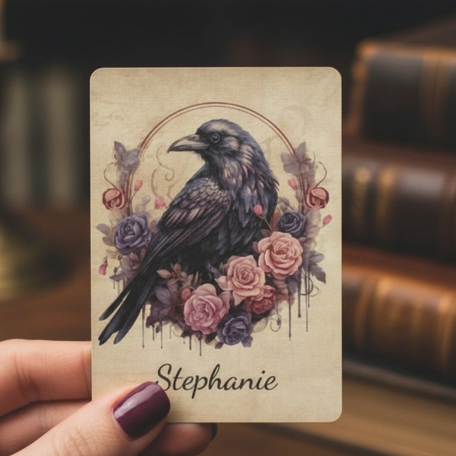 Jeu De Cartes Vintage Raven Gothic Dark Academia (Dark academia black raven playing cards
)