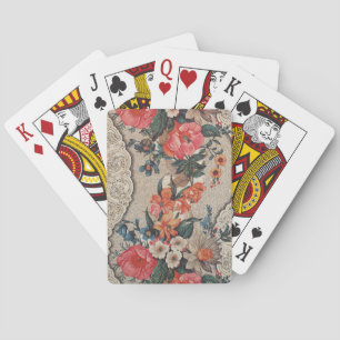 Jeu De Cartes Vintage rouge orange blanc motif