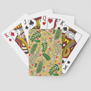 Jeu De Cartes Vintage Rustic Green Holly Berry Noël