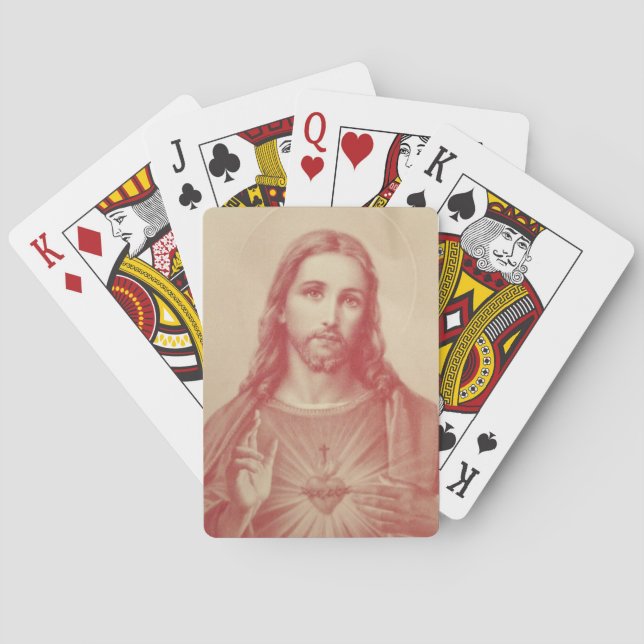 Jeu De Cartes Vintage Sacré-Coeur de Jésus (dos)