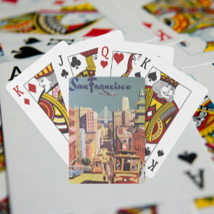 Jeu De Cartes Vintage San Francisco Cable Cars Travel Poster Art