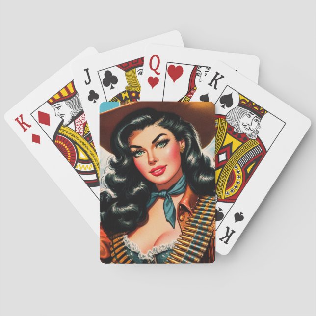 Jeu De Cartes Vintage Sheriff Pin-up (dos)