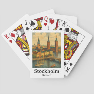 Jeu De Cartes Vintage Stockholm Suède Nordic Travel