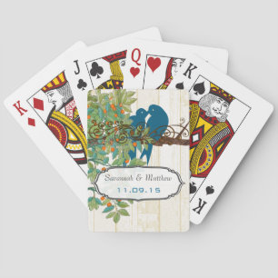 Jeu De Cartes Vintage Teal Love Birds Wedding Gift Playing Card