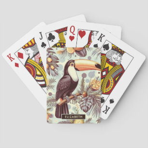 Jeu De Cartes Vintage Toucan Tropical Motif