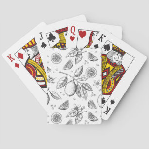 Jeu De Cartes Vintage Tropical Fruit Lemon Floral