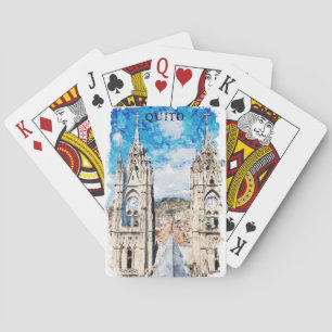Jeu De Cartes Vintage voyage aquarelle Quito Ecuador