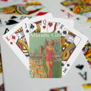 Jeu De Cartes Vintage voyage, Atlantic City Resort Beach Blonde