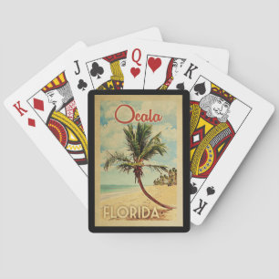 Jeu De Cartes Vintage voyage d'Ocala Palm Tree