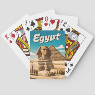 Jeu De Cartes Vintage voyage Le Caire Egypte Pyramide Retro Grap