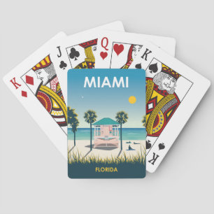 Jeu De Cartes Vintage voyage Miami Beach Floride