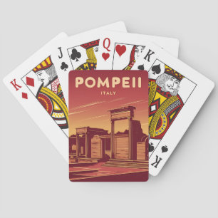 Jeu De Cartes Vintage voyage Pompéi Italie Retro Graphisme