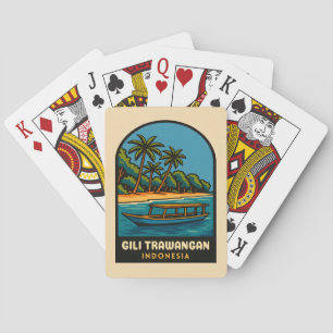 Jeu De Cartes Vintage voyage rétro Gili Trawangan Indonésie
