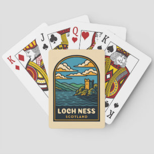 Jeu De Cartes Vintage voyage rétro Loch Ness Scotland Castle
