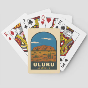 Jeu De Cartes Vintage voyage rétro Uluru Australie Paysage