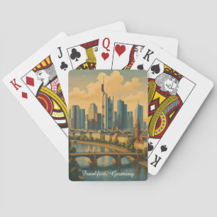Jeu De Cartes Vintage voyage Skyline de Francfort Allemagne