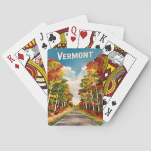 Jeu De Cartes Vintage voyage Vermont Rustique Paysage Rétro