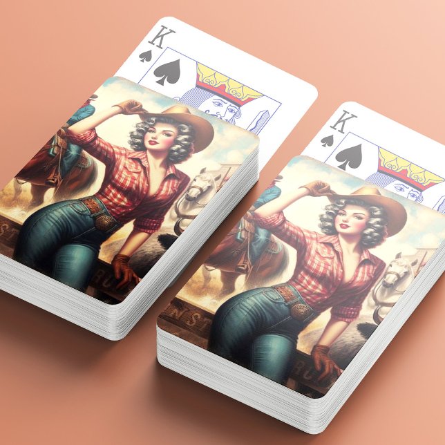 Jeu De Cartes Vintage Western Cowgirl (Créateur téléchargé)