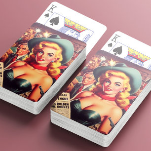 Jeu De Cartes Vintage Western Pulp Girl