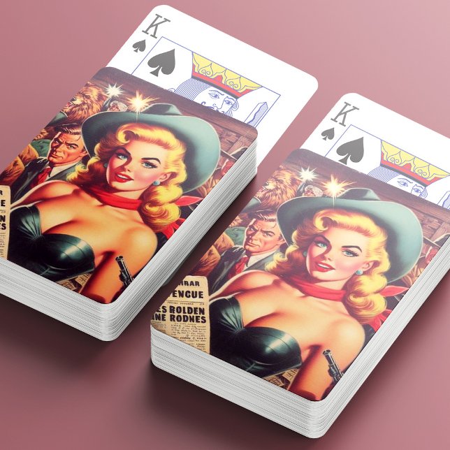 Jeu De Cartes Vintage Western Pulp Girl (Créateur téléchargé)