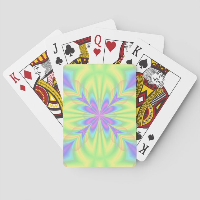 Jeu De Cartes Violet clair et Motif vert (dos)