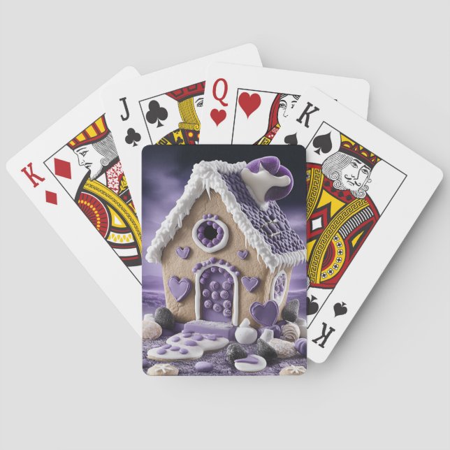 Jeu De Cartes Violet Enchanted Gingerbread House Playing Cards (dos)