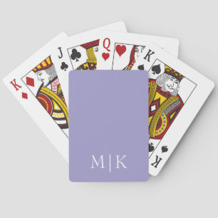 Jeu De Cartes Violet et Blanc   Monogramme Moderne