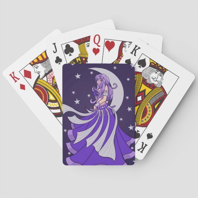 Jeu De Cartes Violet Lune Déesse Ventre Danseuse Violet Art (dos)
