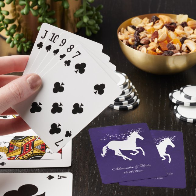 Jeu De Cartes Violet Unicorn mariage Favor Card Deck (In Situ)