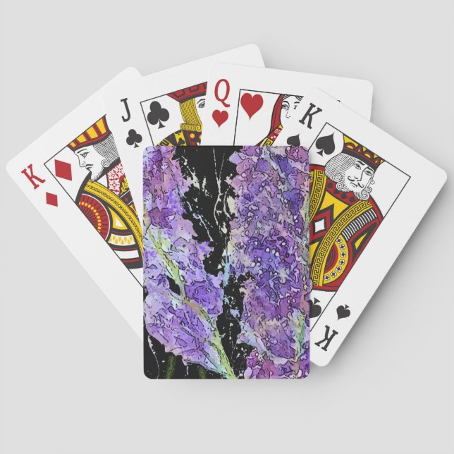Jeu De Cartes Violet violet floral (dos)