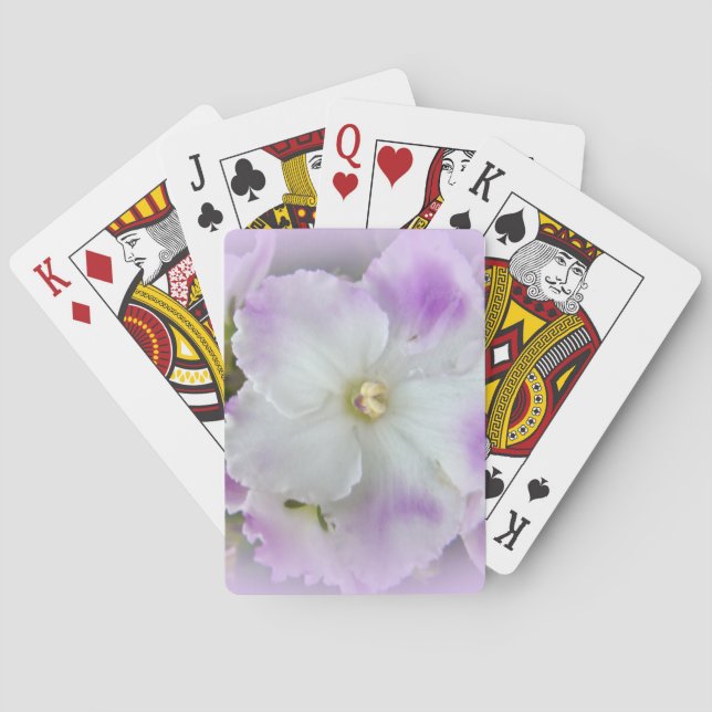 Jeu De Cartes Violettes africaines violettes et blanches (dos)