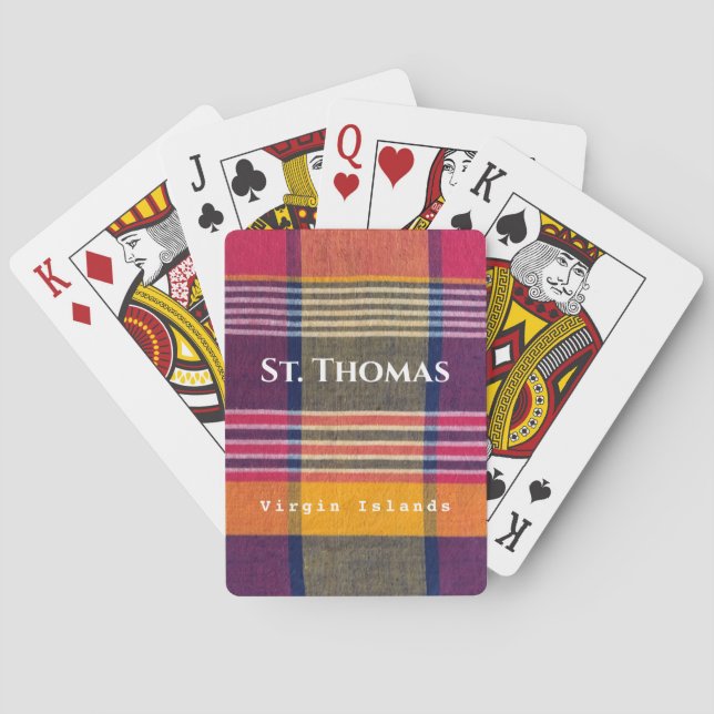 Jeu De Cartes Virgin Islands St Thomas Madras Plaid Motif (dos)