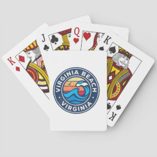 Jeu De Cartes Virginia Beach Virginia VA Vagues marines Vintages