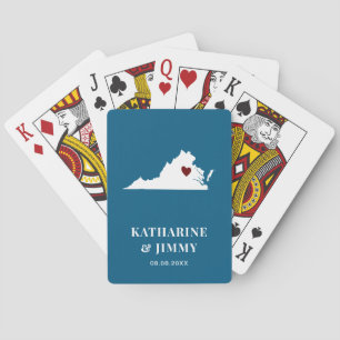 Jeu De Cartes Virginia Wedding Favor Deck of Cards, State Map