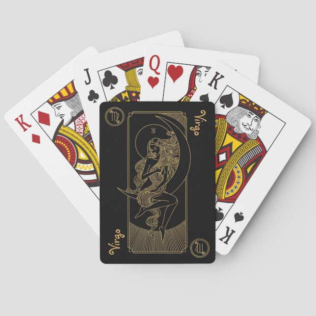 Jeu De Cartes Virgo Zodiac Gold et Black Design (dos)