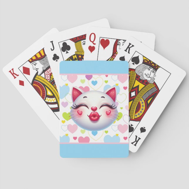 Jeu De Cartes Visage de chat qui embrasse (dos)