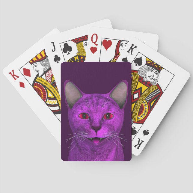 Jeu De Cartes Visage de chat rose (dos)